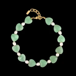 Aqua Heart Stone Necklace