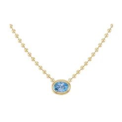 Aquamarine Double Bubble Bezel Necklace