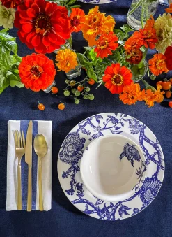 Arcadia Rimmed Dinner Plate Blue