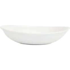 Aria White Oval Shallow Bowl