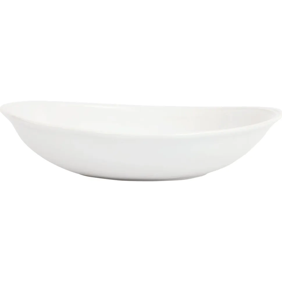 Aria White Oval Shallow Bowl