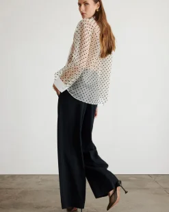 Arielle Top in Cream, Black & Optic White