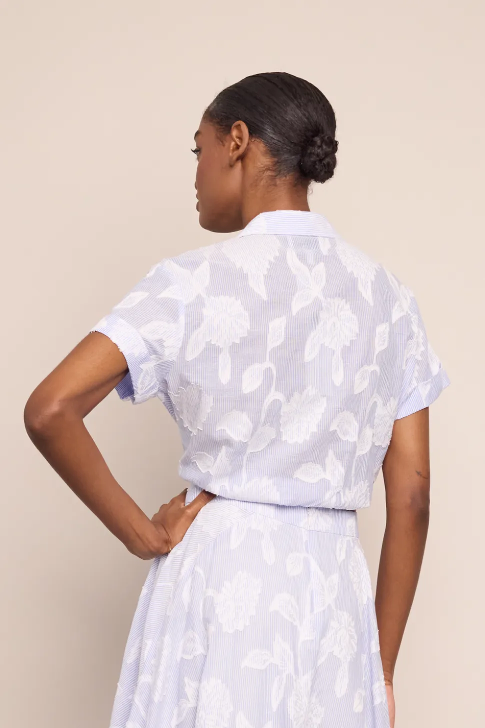 Asbury Top in Floral Clip Jacquard