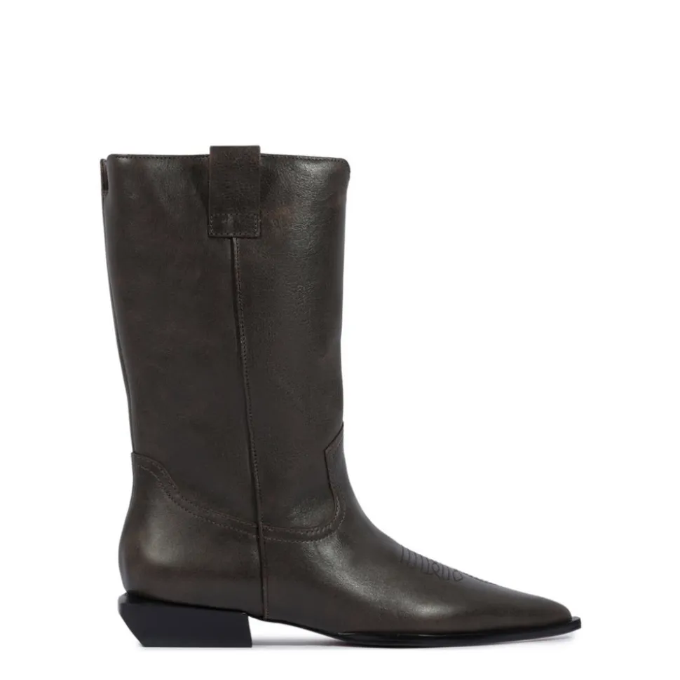 Ashley Leather Bootie in Root Brown