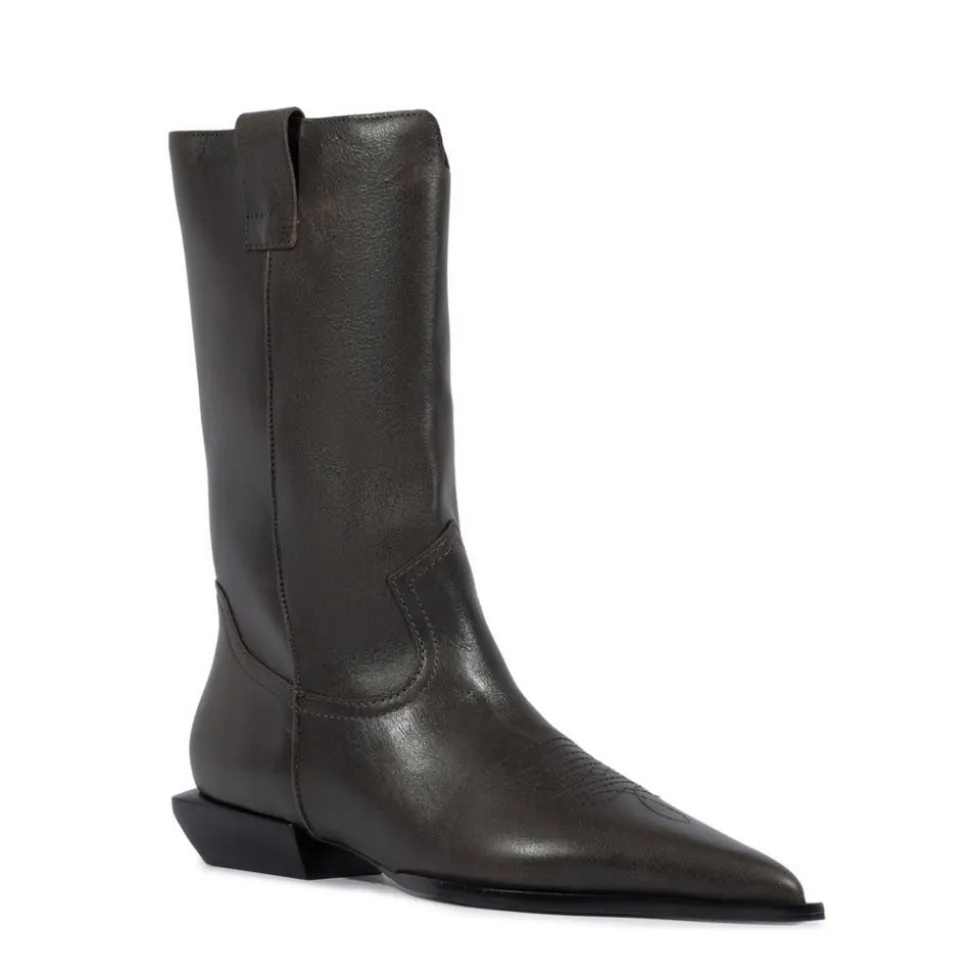 Ashley Leather Bootie in Root Brown