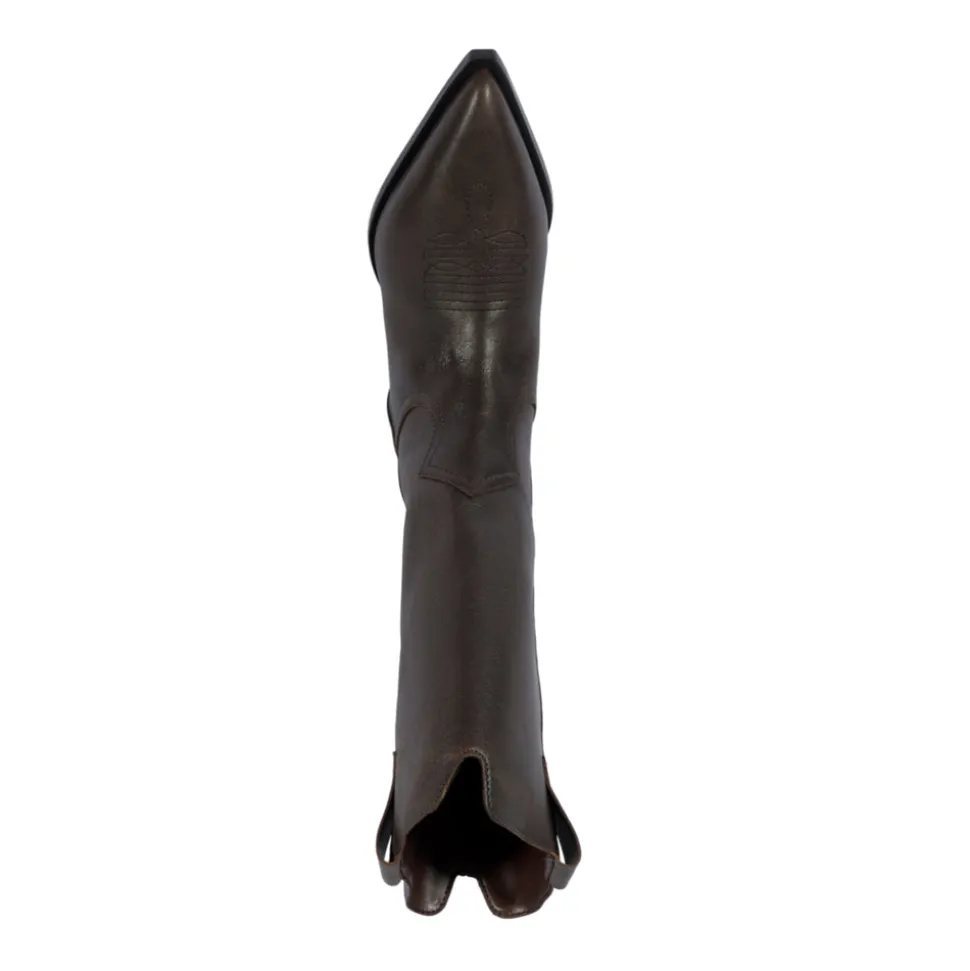 Ashley Leather Bootie in Root Brown