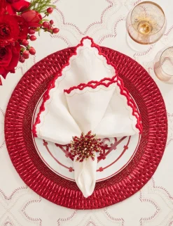 Aster Napkin Ring in Red, Set of 4
