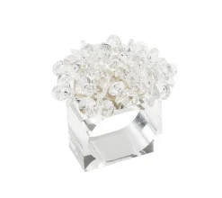 Aster Napkin Rings in Crystal, Set of 4