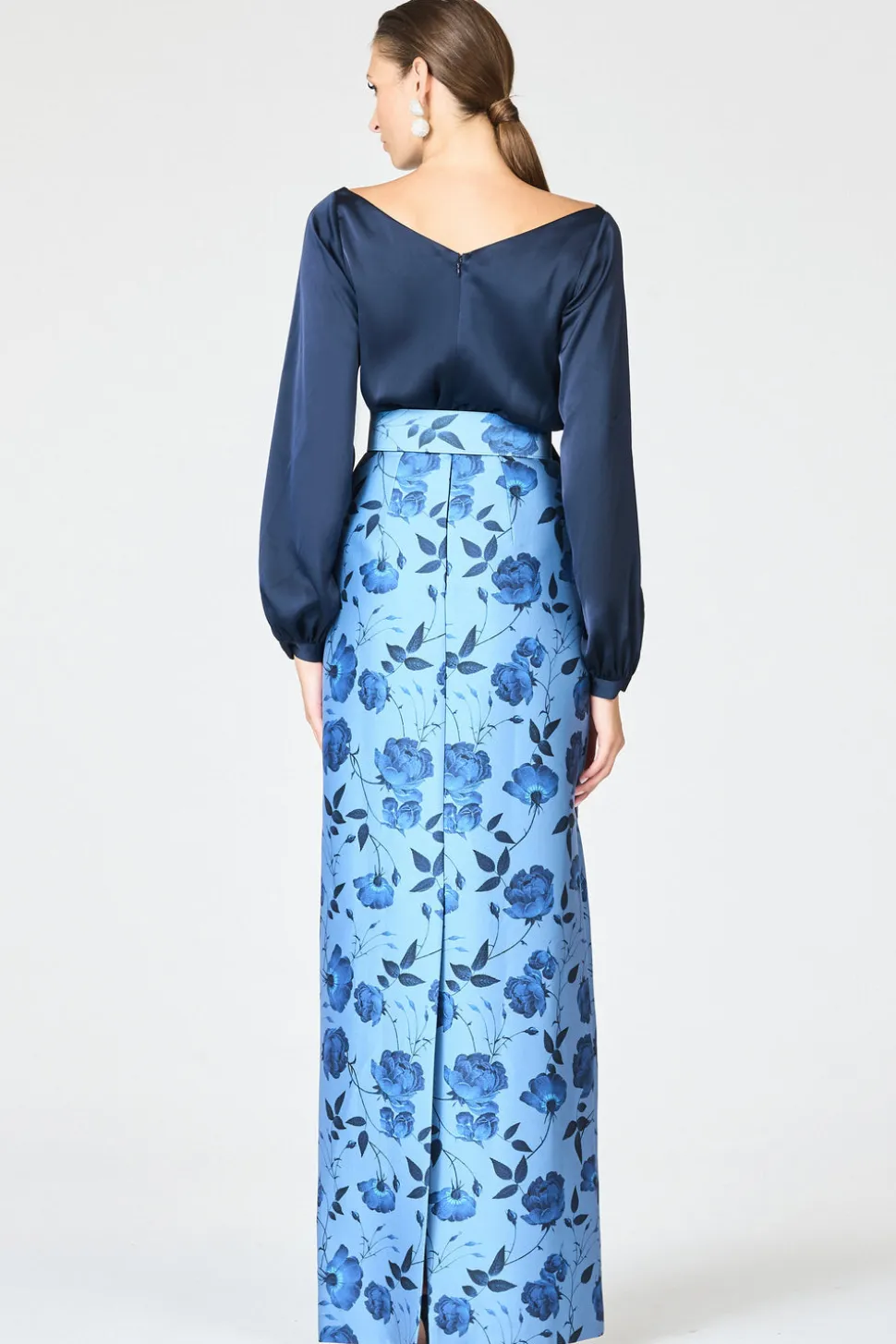 Astor Gown in Wild Steel Roses