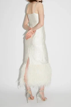 Astra Dress White Embellished Jacquard