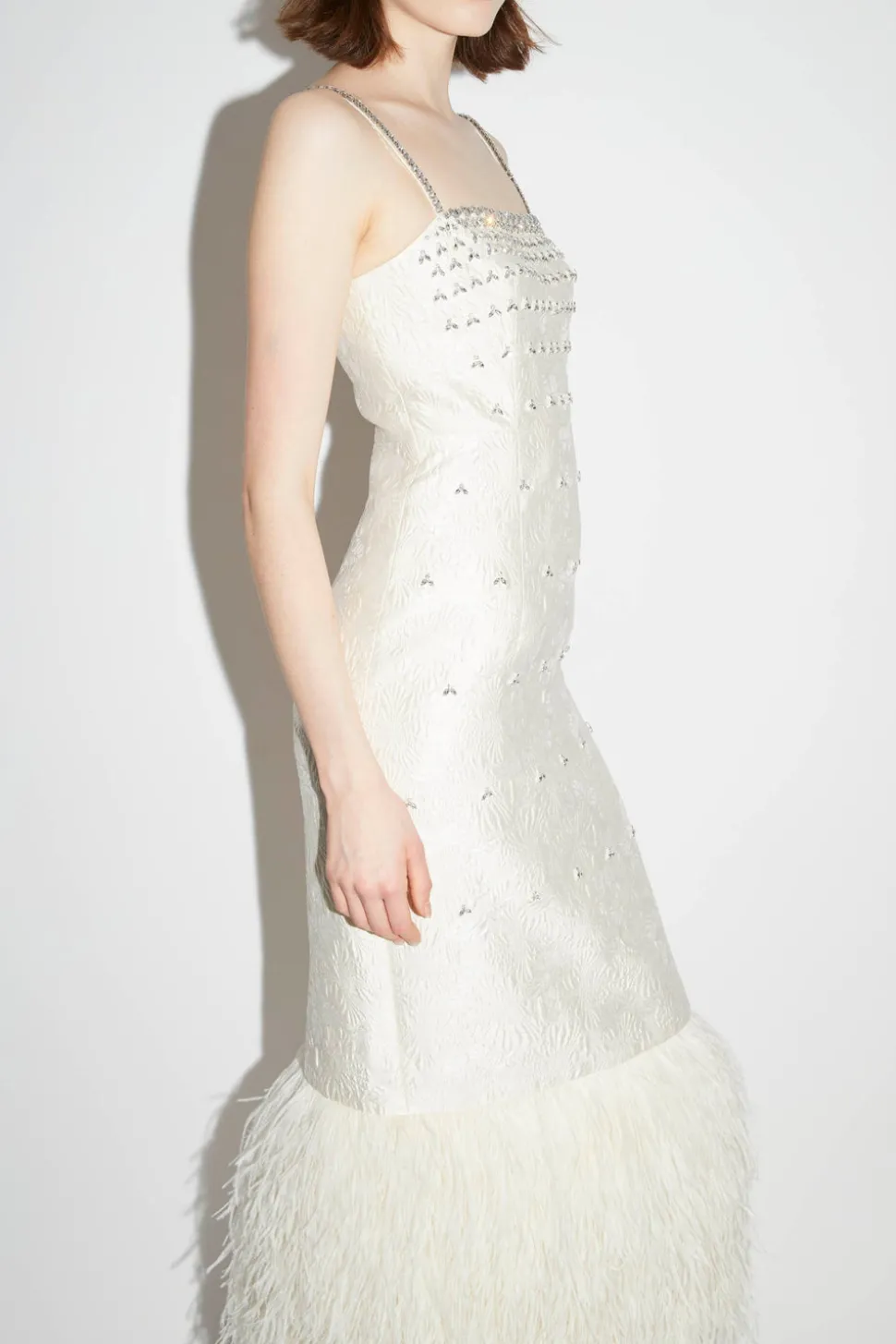 Astra Dress White Embellished Jacquard