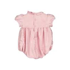 Astrid Pink Silk Smocked Baby Bubble