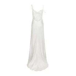 Asymmetric Cowl Dress with Pearl Straps | STYLE 019