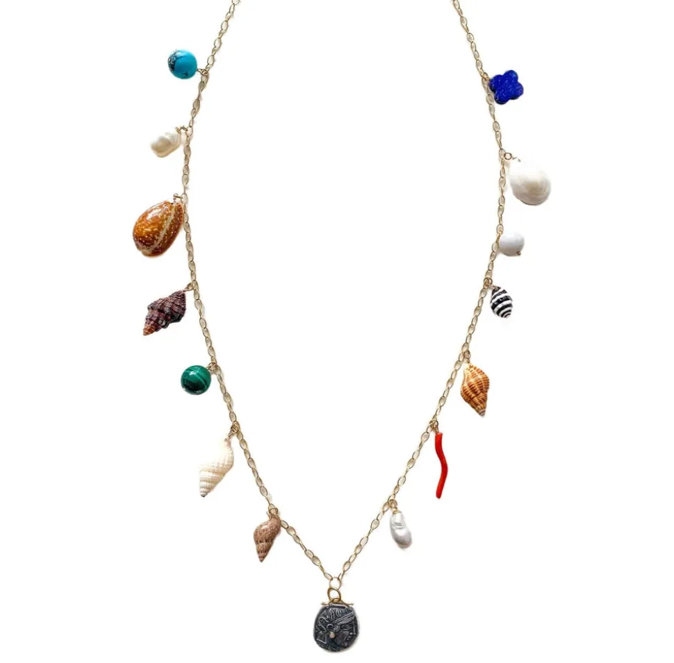 Athena Medal Charm Necklace