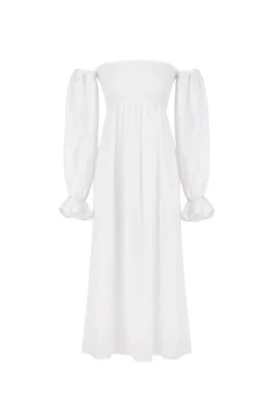 Atlanta Linen Dress in White