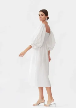Atlanta Linen Dress in White