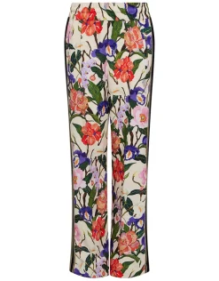 Aubrielle Crepe Trouser in Tree Of Life Cream