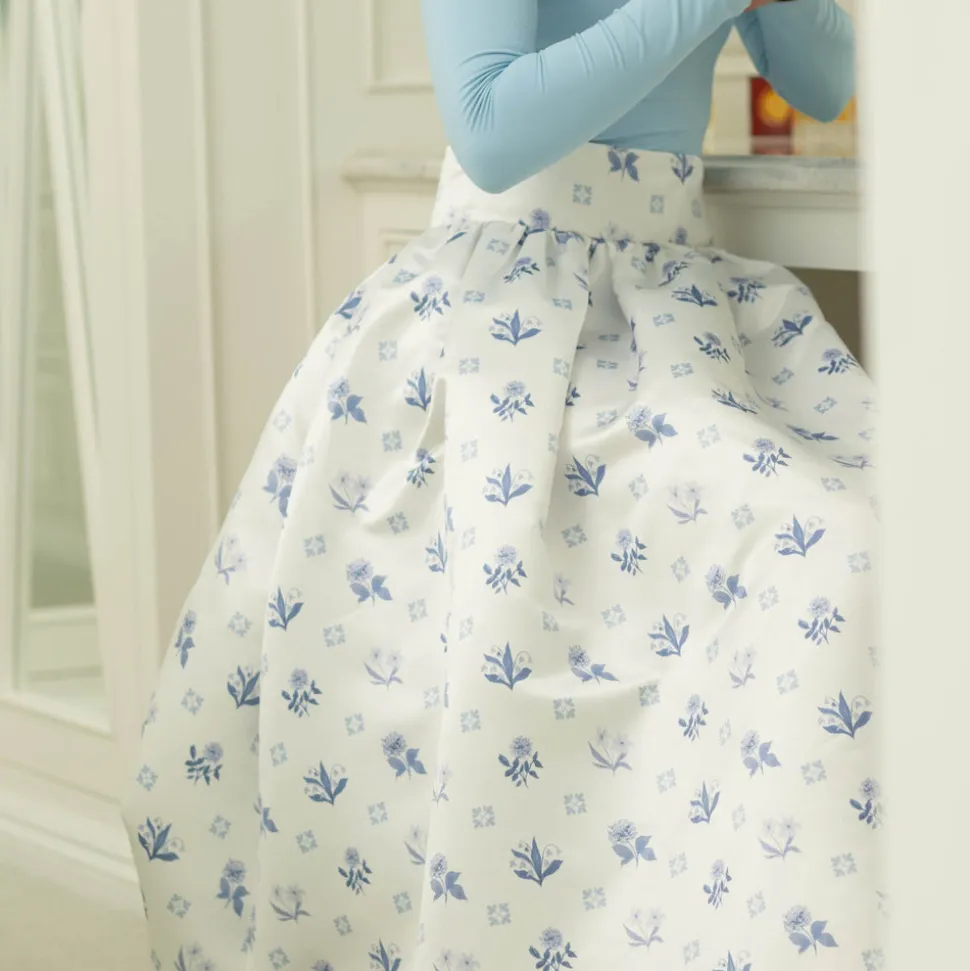 Audrey Skirt in Floral Delft