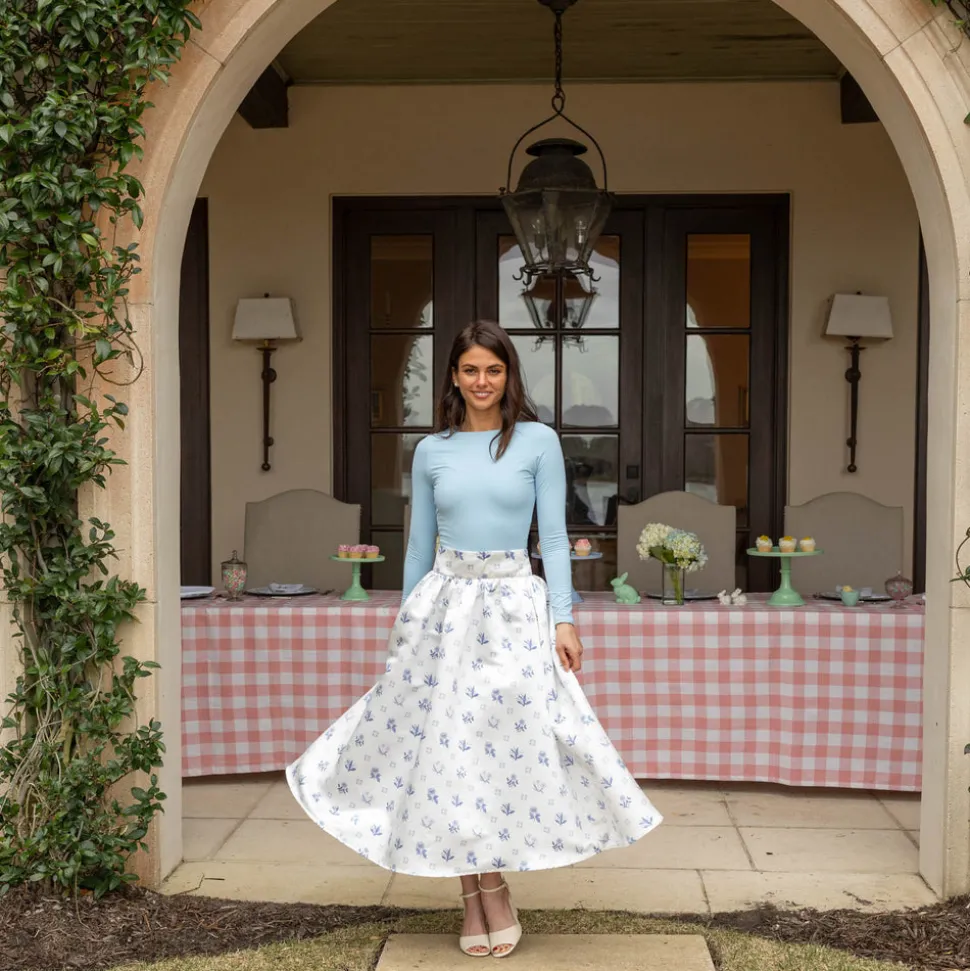 Audrey Skirt in Floral Delft