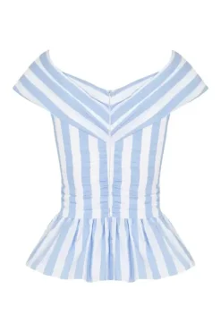 Aurelie Set in Blue & White Stripes
