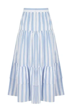 Aurelie Set in Blue & White Stripes