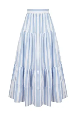 Aurelie Set in Blue & White Stripes