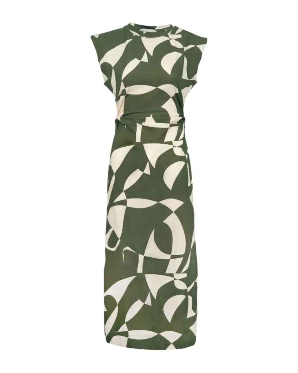 Aurora Dress in Fern & Ivory