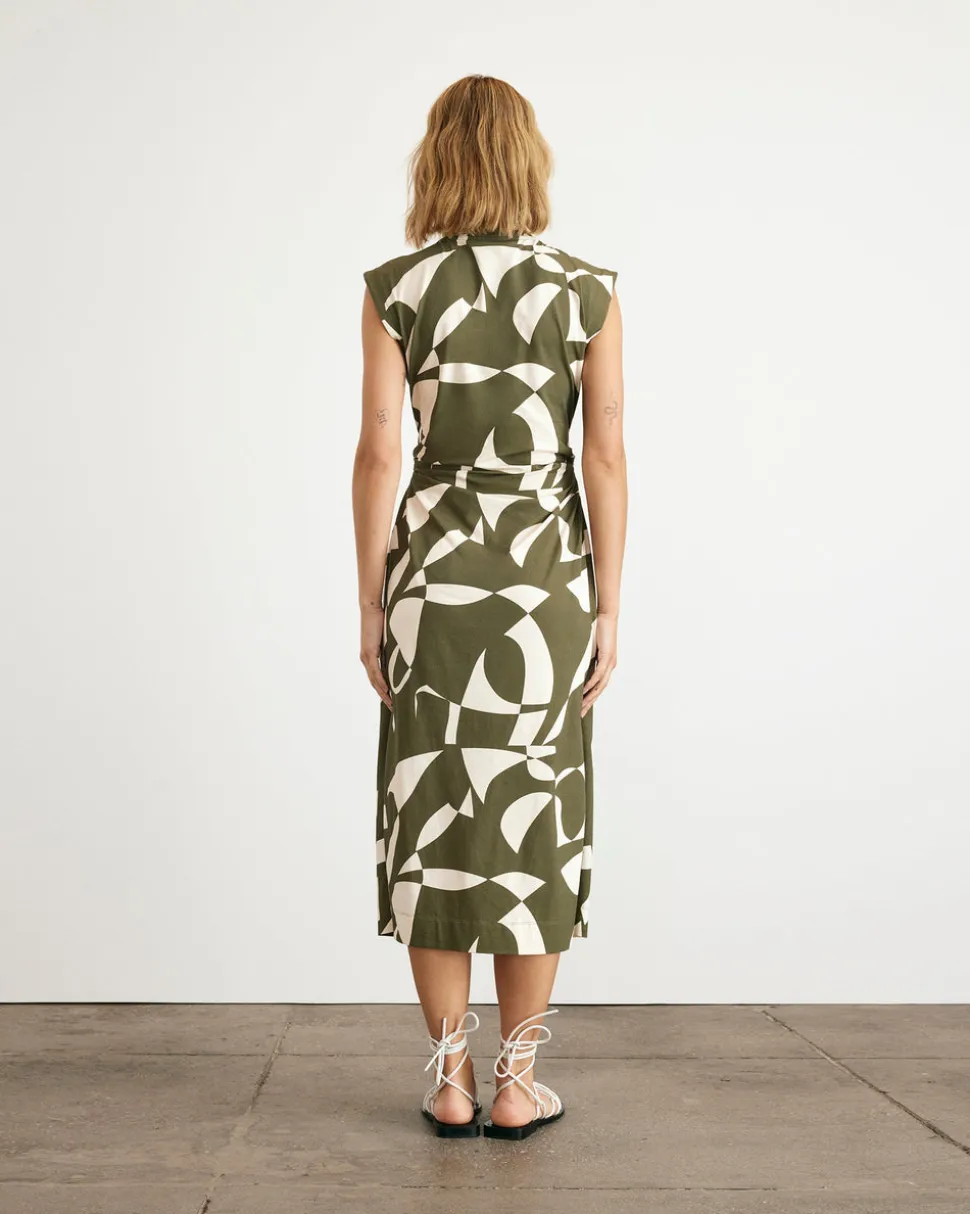 Aurora Dress in Fern & Ivory