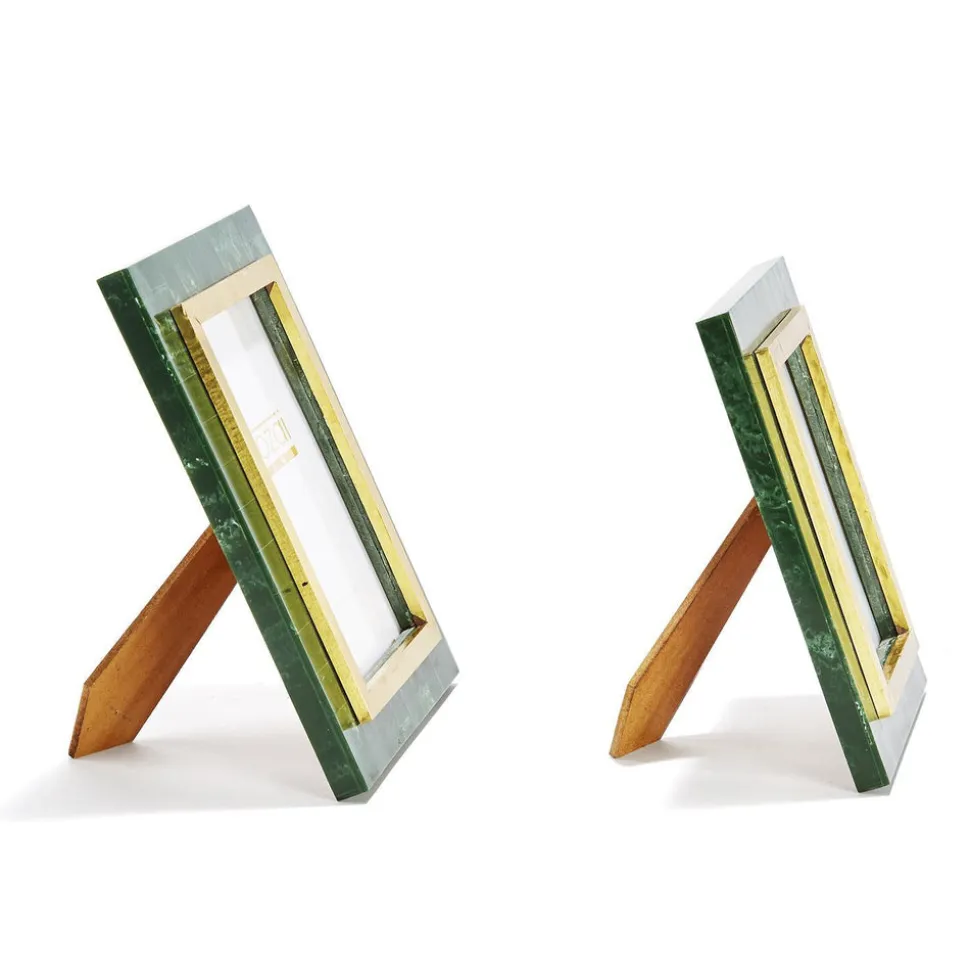 Aventurine Green and Gold Photo Frame Includes, Set of 2
