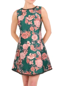 Avery Dress in Forest Mum Jacquard