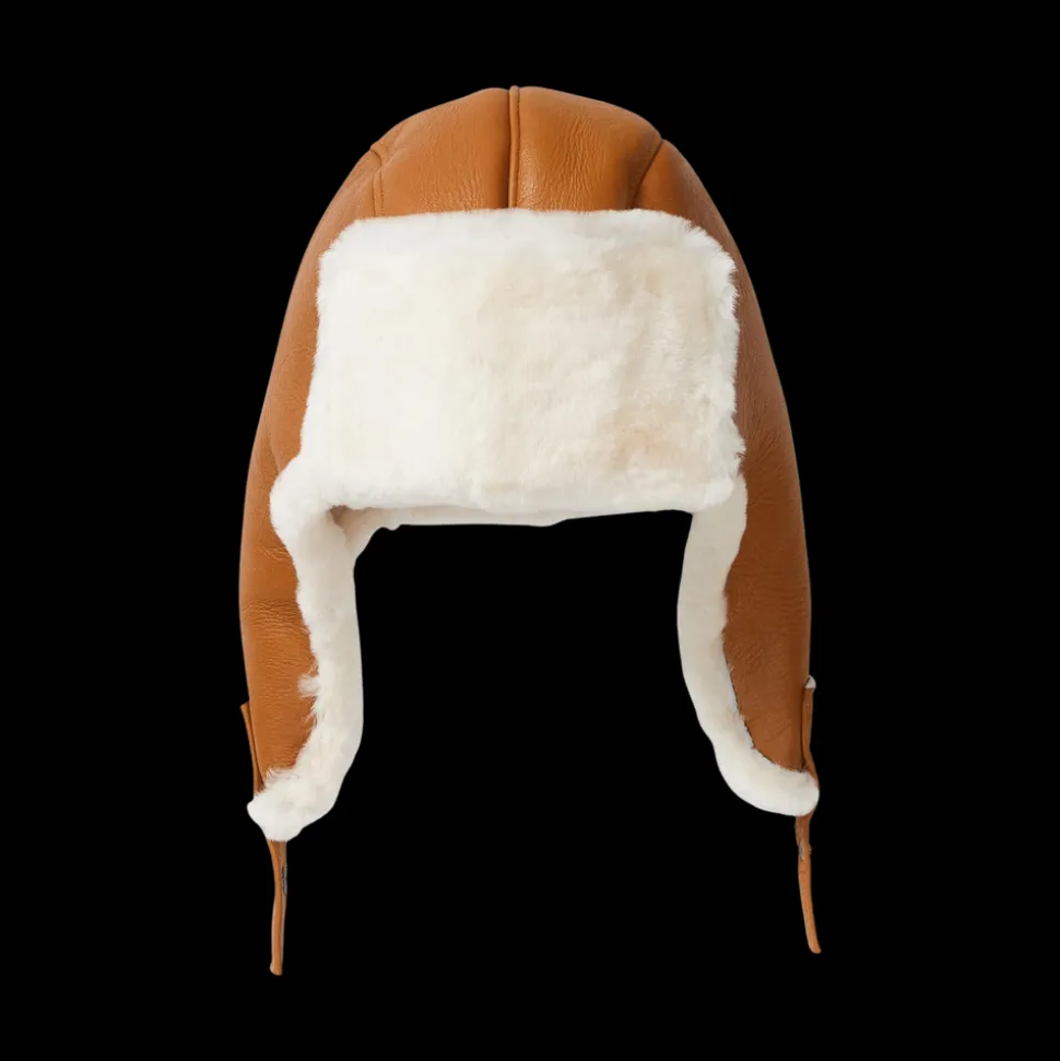 Aviator Hat in Tan and Cream