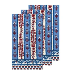 Avignon Tea Towels Red & Blue, Set of 3
