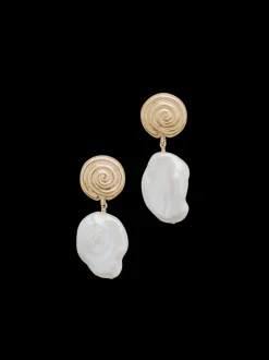 Azul Earrings in Gold & White