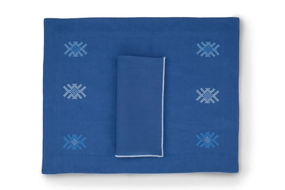 Azul Napkin with Light Blue Small Trim, Set of 4