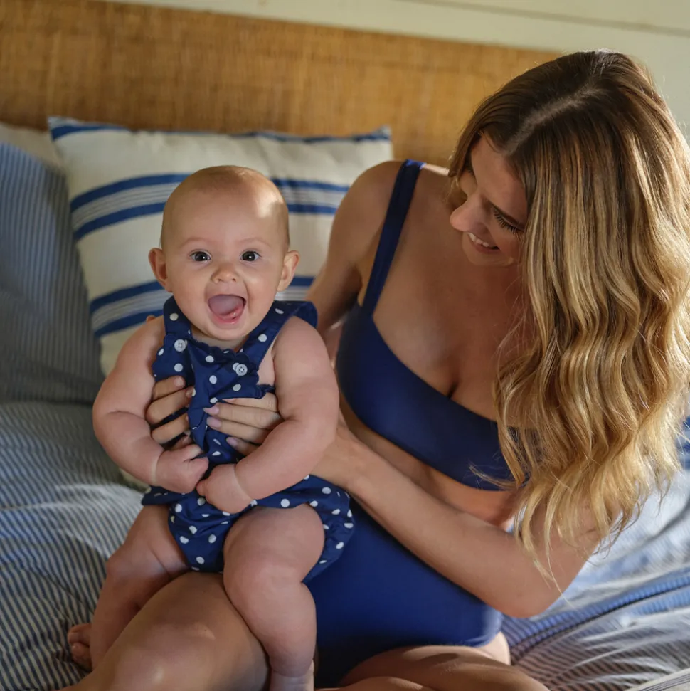 Baby Atlantic Dot Scalloped Bubble Romper