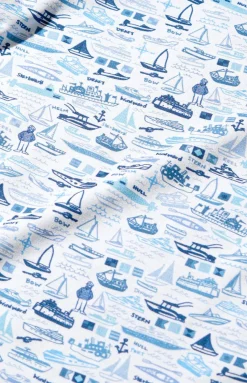 Baby Boats Zip Onesie in Blue