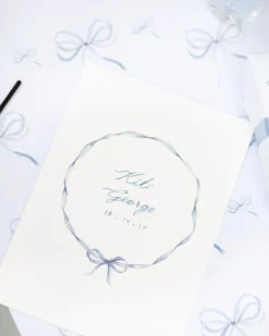 Baby Bow Print in Lake Blue