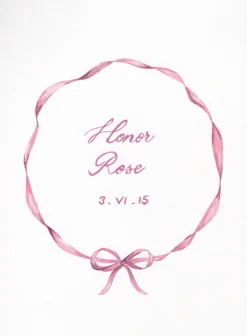 Baby Bow Print in Shell Pink