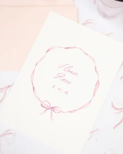 Baby Bow Print in Shell Pink