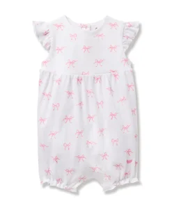 Baby Girl Pima Play Romper in Blushing Bows
