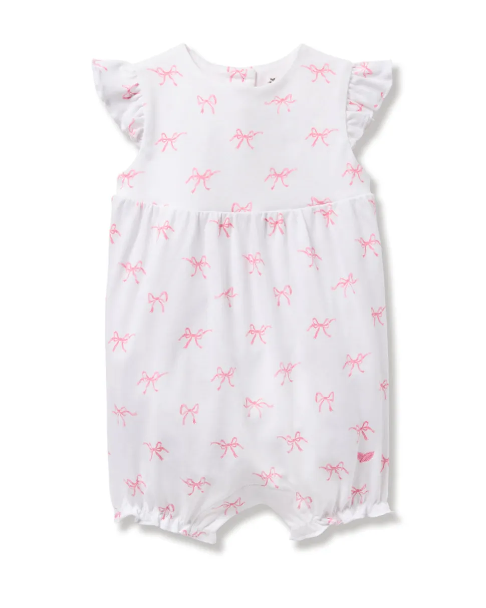 Baby Girl Pima Play Romper in Blushing Bows