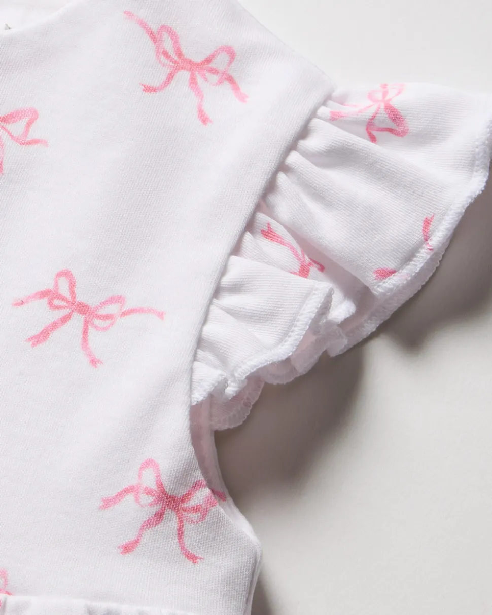 Baby Girl Pima Play Romper in Blushing Bows