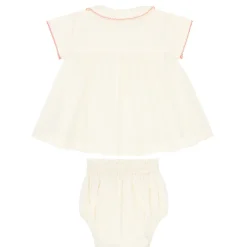 Baby Girls Cream Collared Bloomer Set