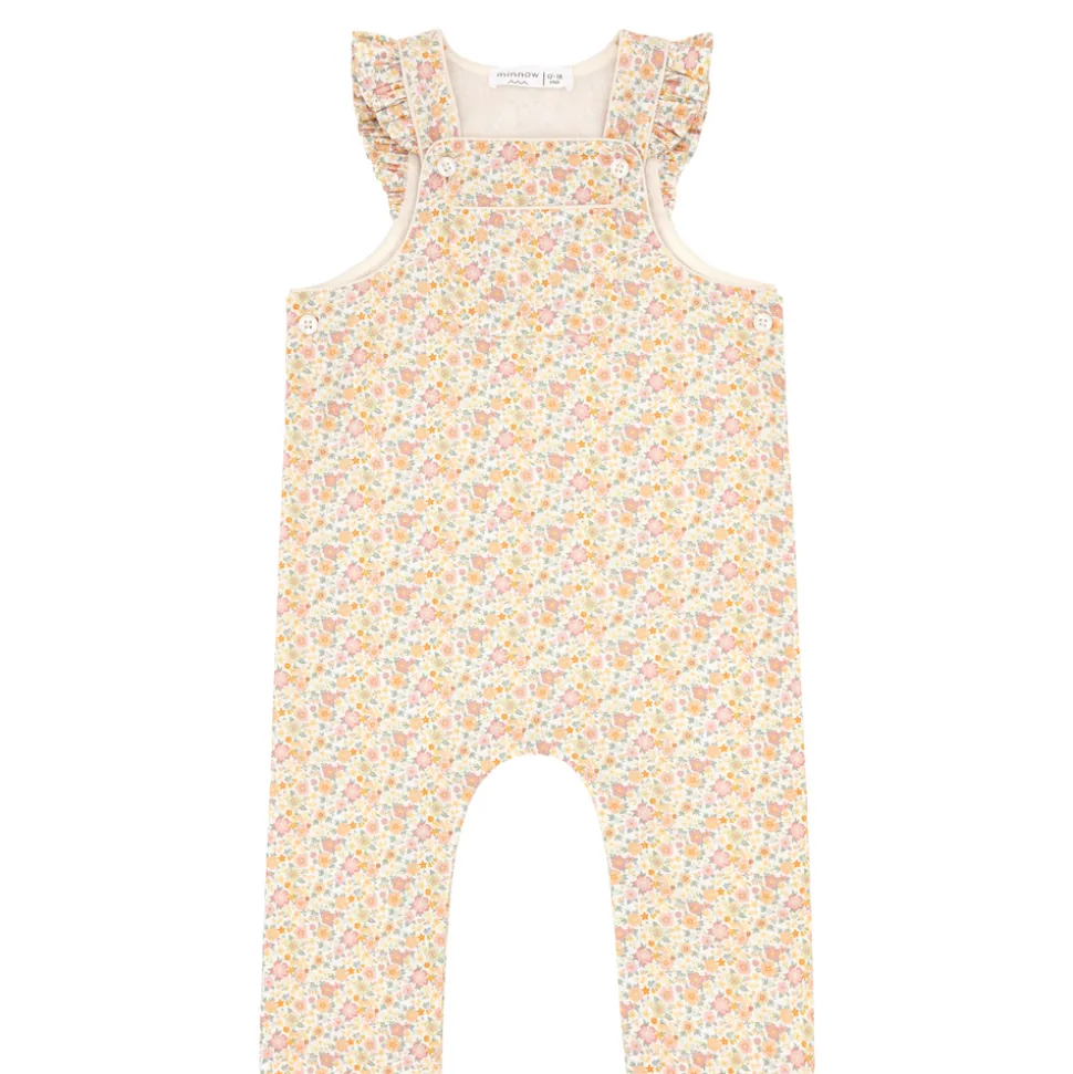 Baby Girls Marigold Floral Overalls