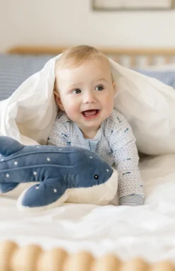 Baby Sharks Zip Onesie in Blue