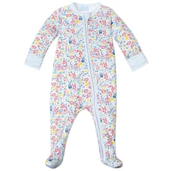 Baby Zip Onesie in Clam Bake