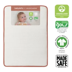 babyletto x Avocado Organic Mini Crib Mattress in White