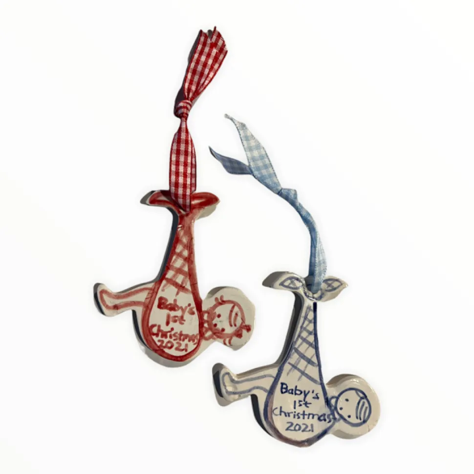 Baby's First Christmas Ornament in Red