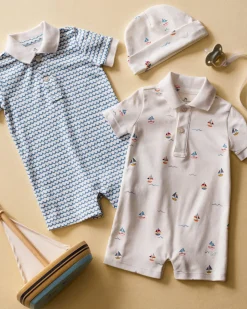 Baby's Pima Louis Play Romper in Bateau