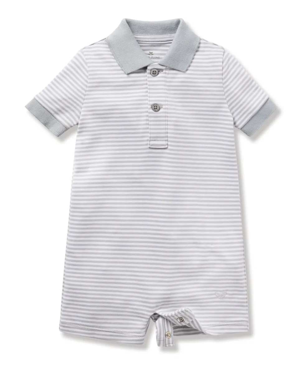 Baby's Pima Louis Play Romper in Grey Stripe